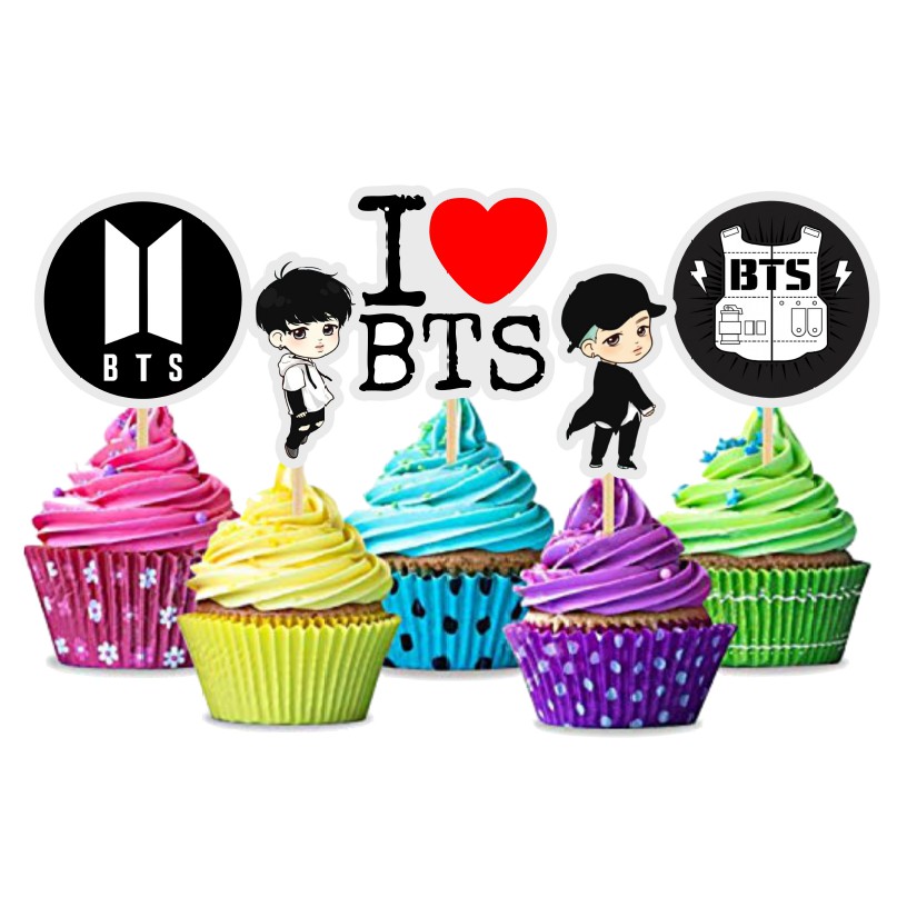 25pcs BTS cupcake Topper | Shopee Malaysia