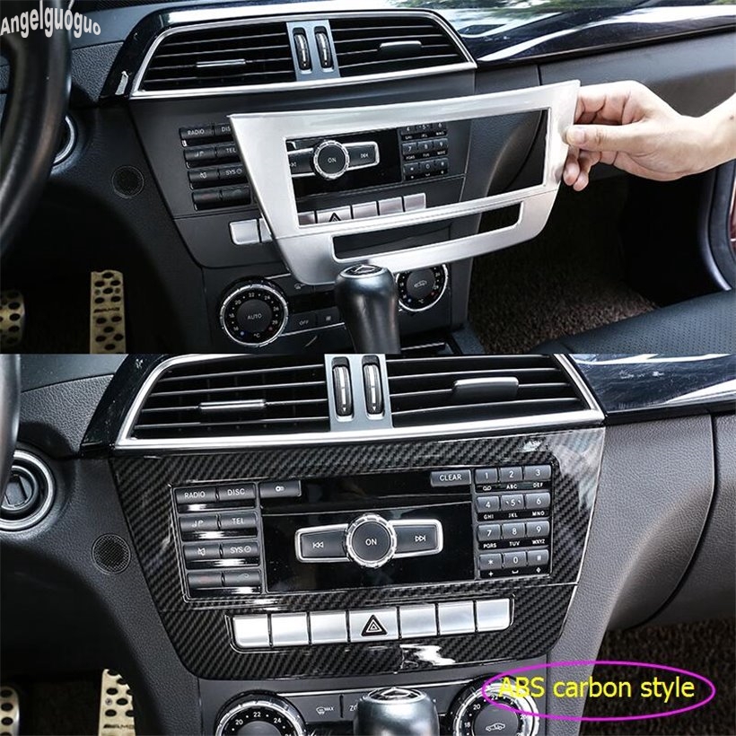 DIYUCAR Matte Silver ABS Chrome For Benz C Class W204 GLK Class 2008-2014 Car Electronic Hand Brake Button Cover Trim Stickers Accessories 