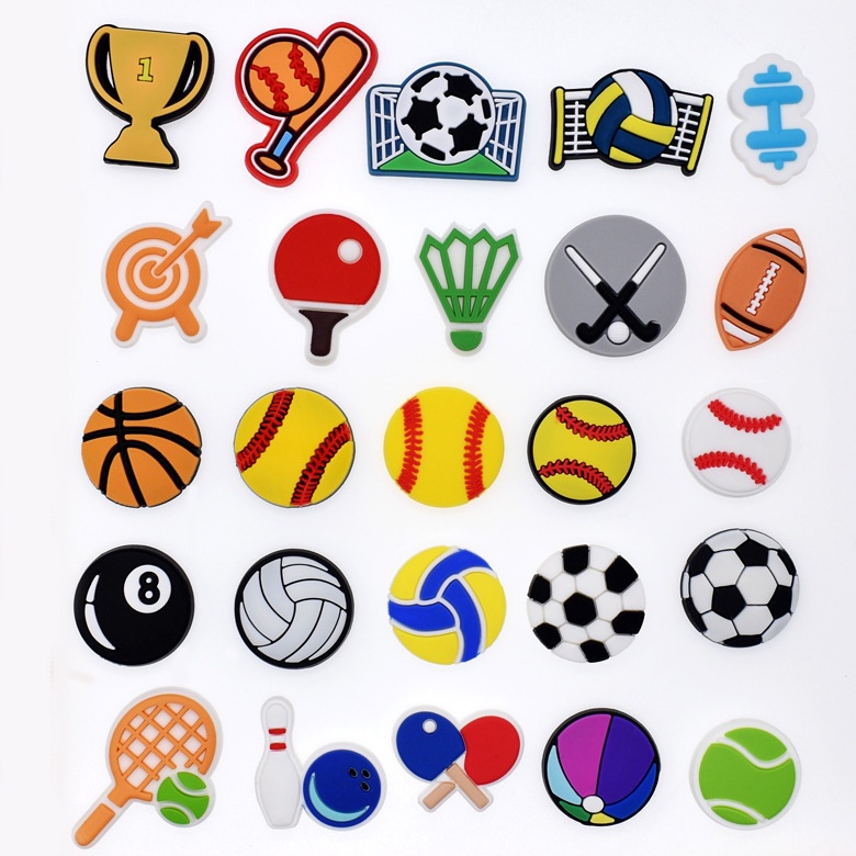 Cartoon Basketball jibits Trophy Tennis Baseball Jibits croc Accessories for Kids croc Pin Charms Shoe Buckle Decoration