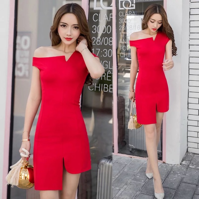 S 2xl Sexy Irregular Short Sleeve Dress 夏季新款夜店女装名媛气质不规则露肩包臀修身显瘦短袖连衣裙