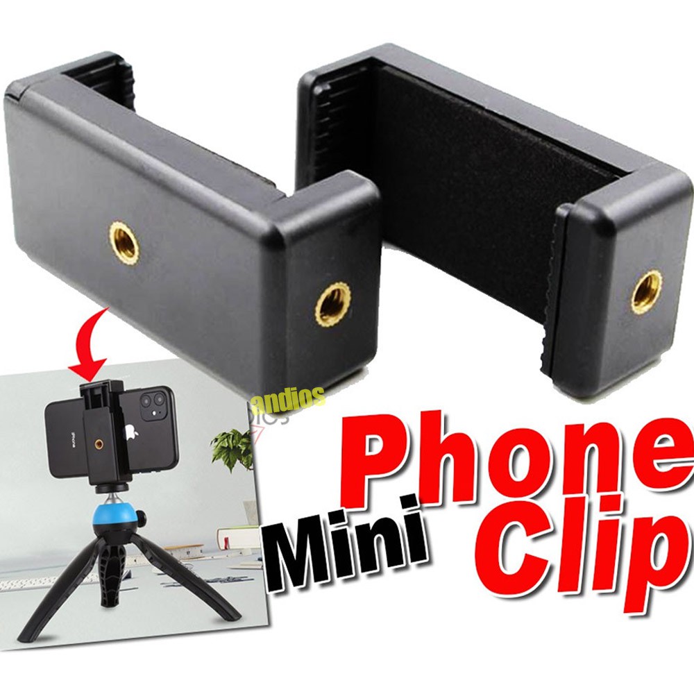Phone Clip Clamp Quick Release Tripod Mount with 1/4 inch Screw Hole Handphone Smartphone klip