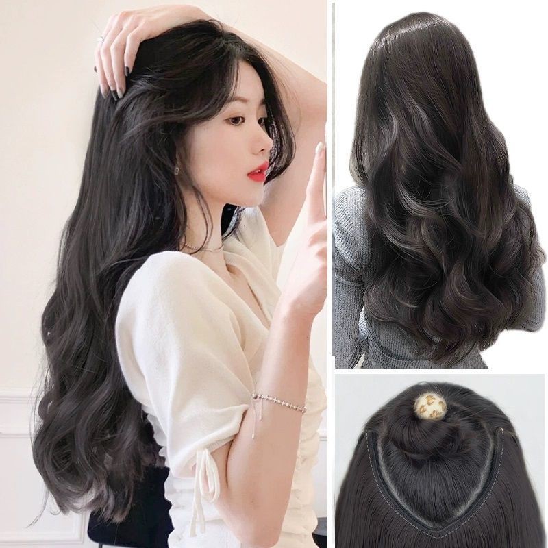 Wig female long curly hair big wave net red wig piece | Shopee Malaysia