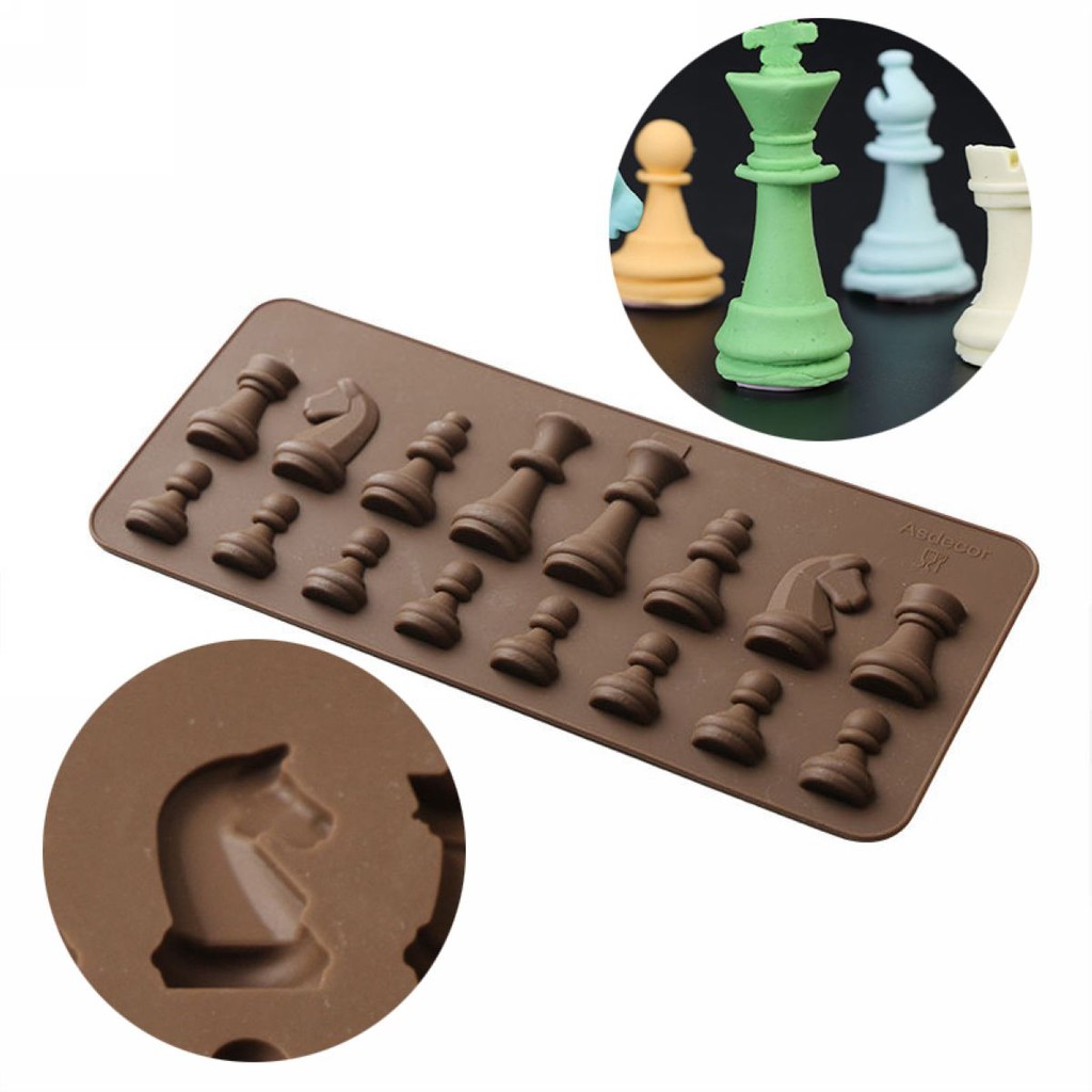 DIY Chess Shaped Silicone Mold Soap Cake Chocolate Cookie 3D Baking Tool IT
