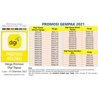 Digi Prepaid Direct Topup Pin Topup Rm30 00 Rm100 00 Shopee Malaysia