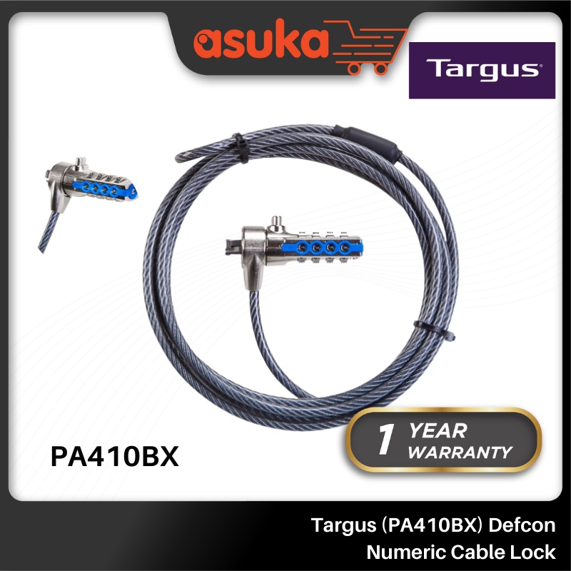Targus (PA410BX) Defcon Numeric Cable Lock (1 yrs Manufacturer Warranty)