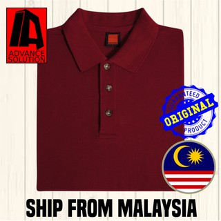 Maroon Polo Collar T-Shirt Plain Blank Tee Unisex | HC0106 Oren Sport | Baju Merah Dark Red Kolar  Men/Women/Ladies Golf