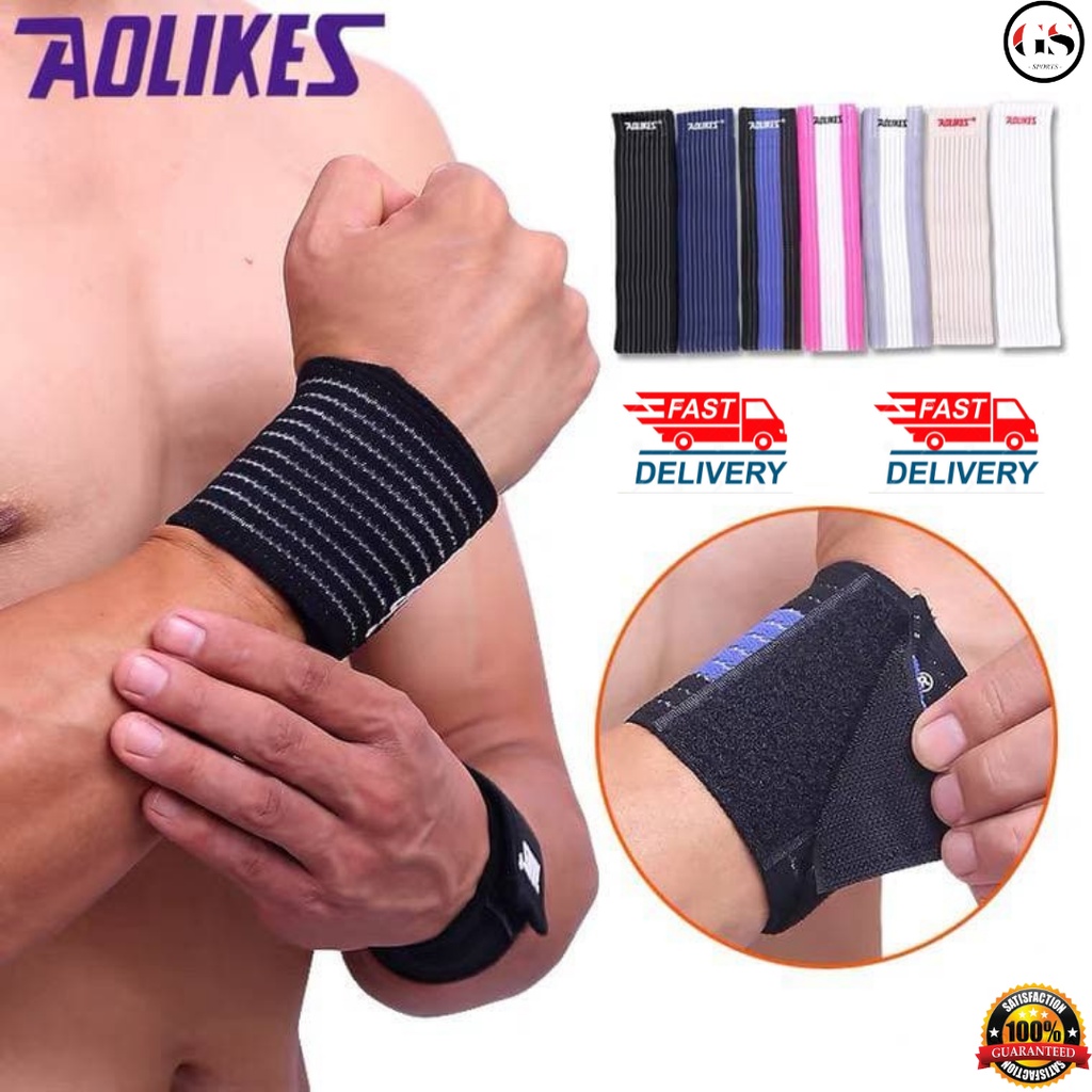 AOLIKES Wristband Hand Support wrap band Men Protect Sport Nike Tangan Gym Running Baseball Badminton Wristband运动止汗护腕手带