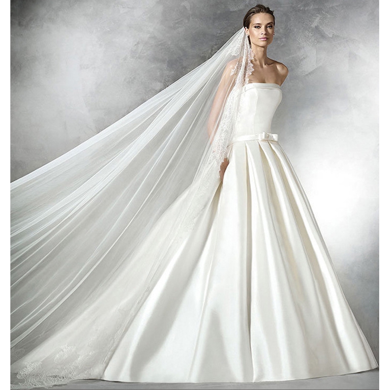 Wedding Dress 2019 Bride S Tail Tailed Breast Wiping Large Size
