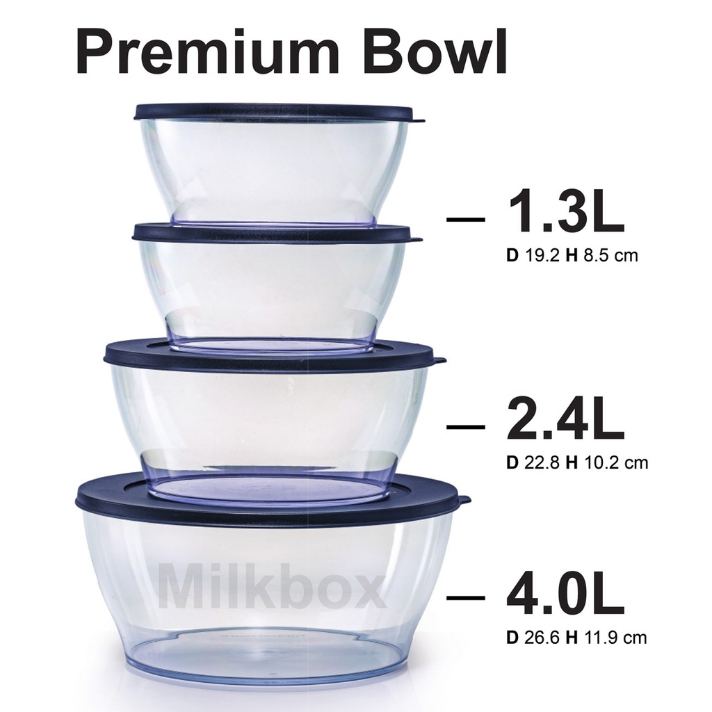 [Tupperware Level set] Premium Salad Multipurpose Bowl Set (1.3L / 2.4L / 4.0L) / Regal Ruby Bowl (1pc) 2.0L