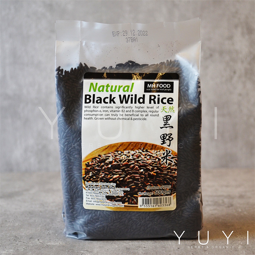 【MH Food】 天然黑野米 Natural Black Wild Rice - 500g