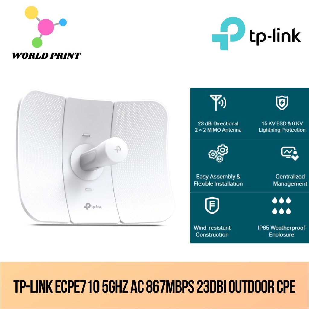 TP-LINK CPE710 5GHz AC 867Mbps 23dBi Outdoor CPE | Shopee Malaysia