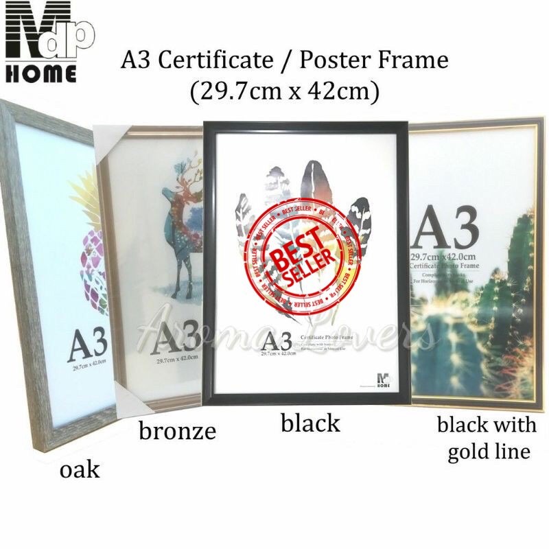 Premo A3 Frame Certificate Document Photo Poster Bingkai  