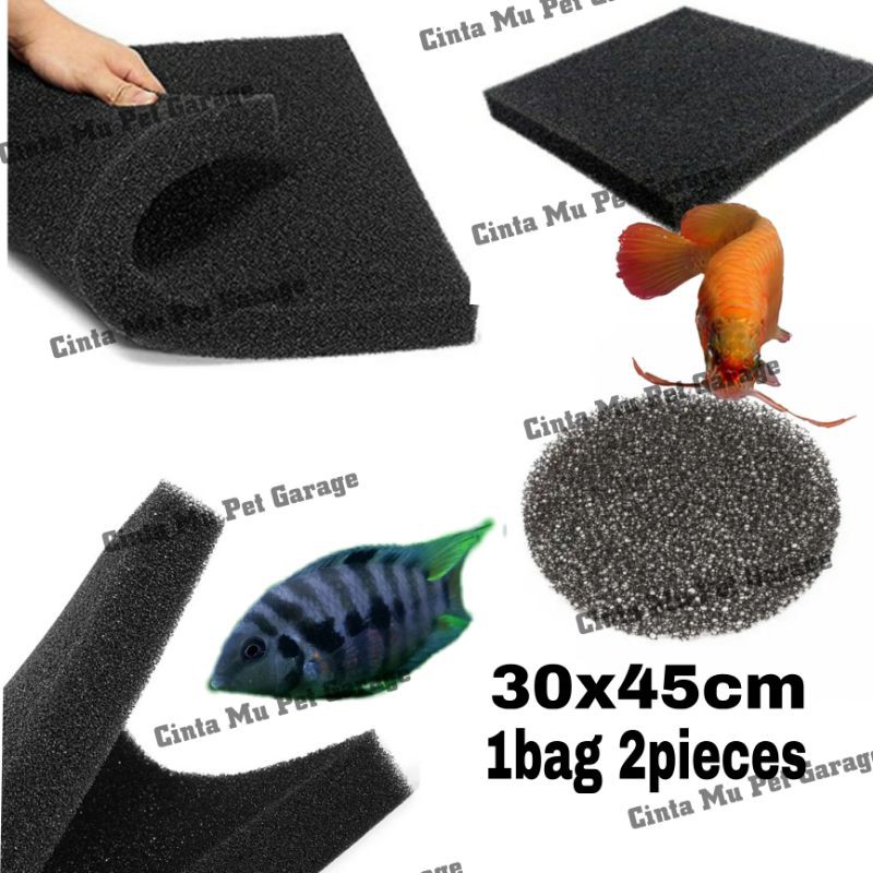 Aquarium biomate filter wool/black filter wool/sponge/kaps Shopee