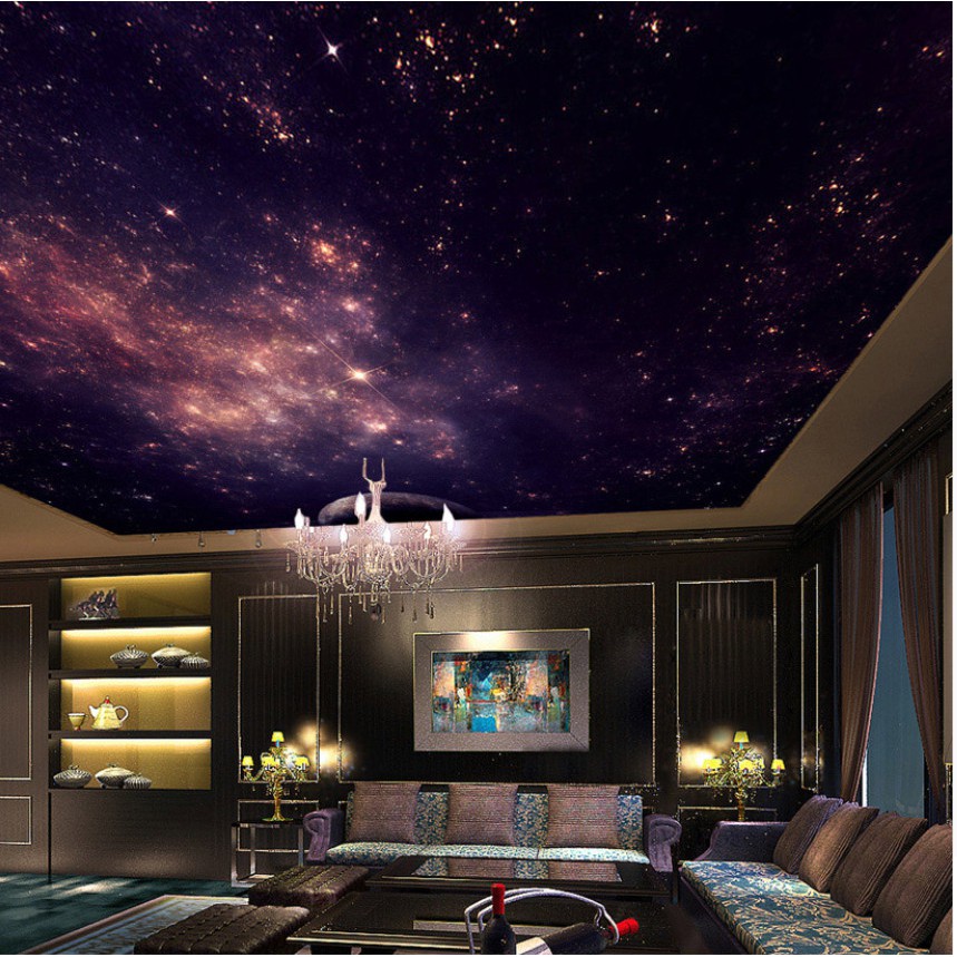 3d Star Cloud Night Sky Mural Ceiling Bedroom Background Galaxy Wallpaper