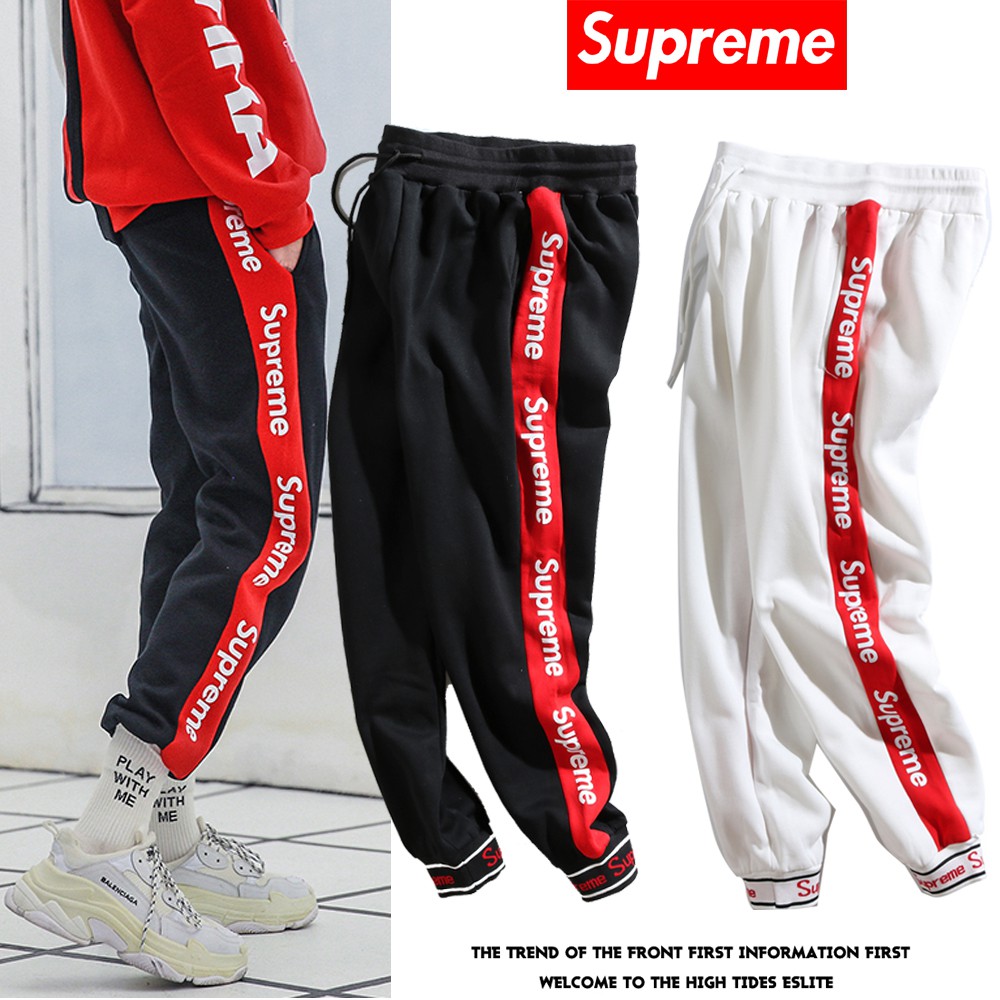 red supreme joggers