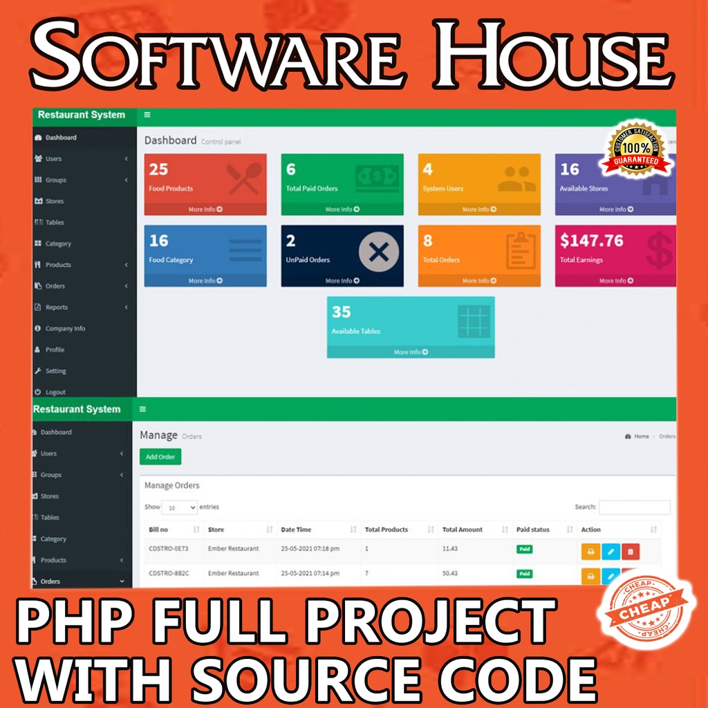 Restaurant Management System Full Php Project With Source Code Shopee