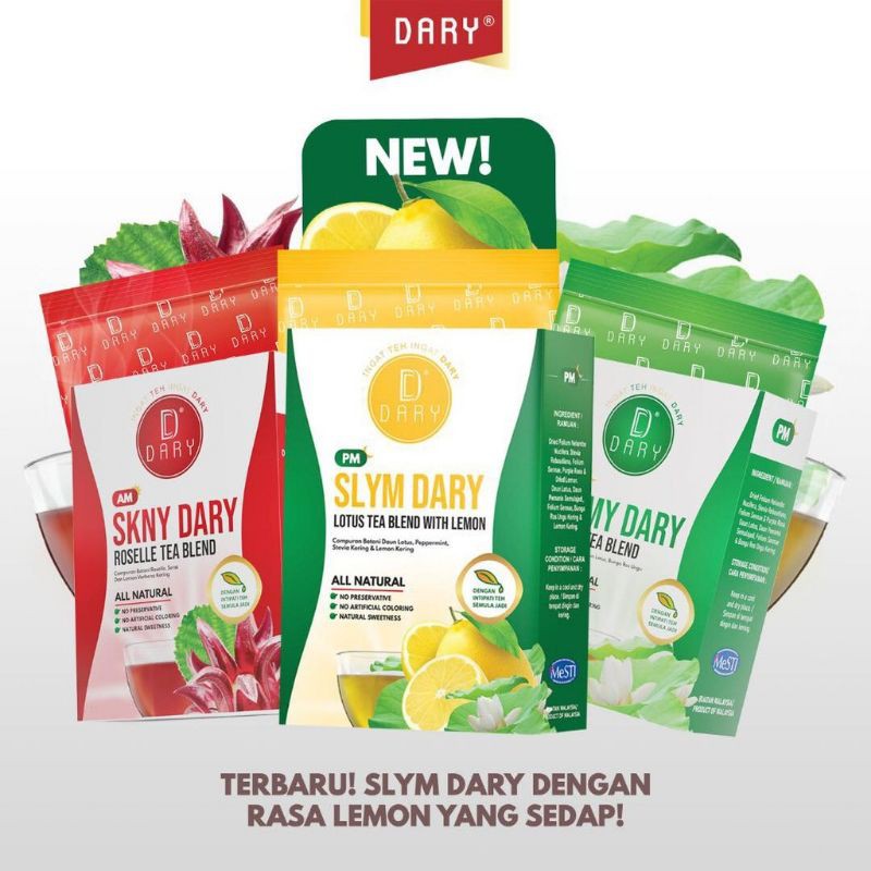 DARY TEA ? ORIGINAL HQ Slimmy Body & Skinny Legs & Lemon Tea / TEH DARY / SENNA TEA / TEH SENNA / KAKI CANTIQ TEA