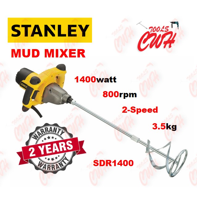 STANLEY SDR1400 MUD MIXER 1400W 2SPEED MIXED CONCRETE PAINT MIXER CAT