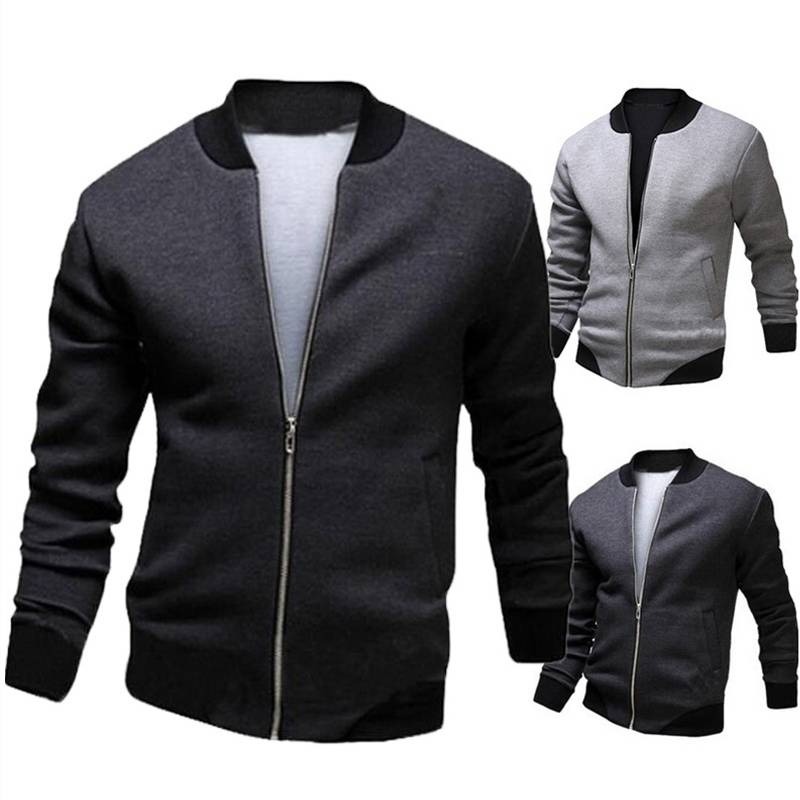 ?READY STOCK?Men Casual Jacket Stand Collar Baseball Spring Jackets