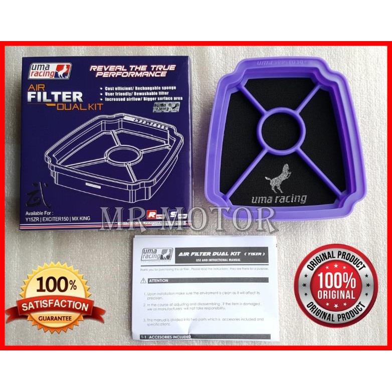 Air Filter Dual Kit Yamaha Y15ZR / LC135 Uma Racing (100 Original) Shopee Malaysia