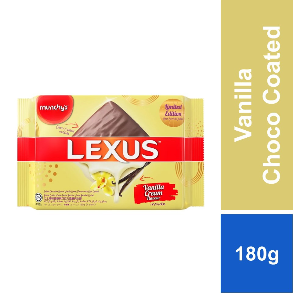 Munchy s LEXUS Salted Chocolate Biscuits Vanilla Cream With Choc Coated 