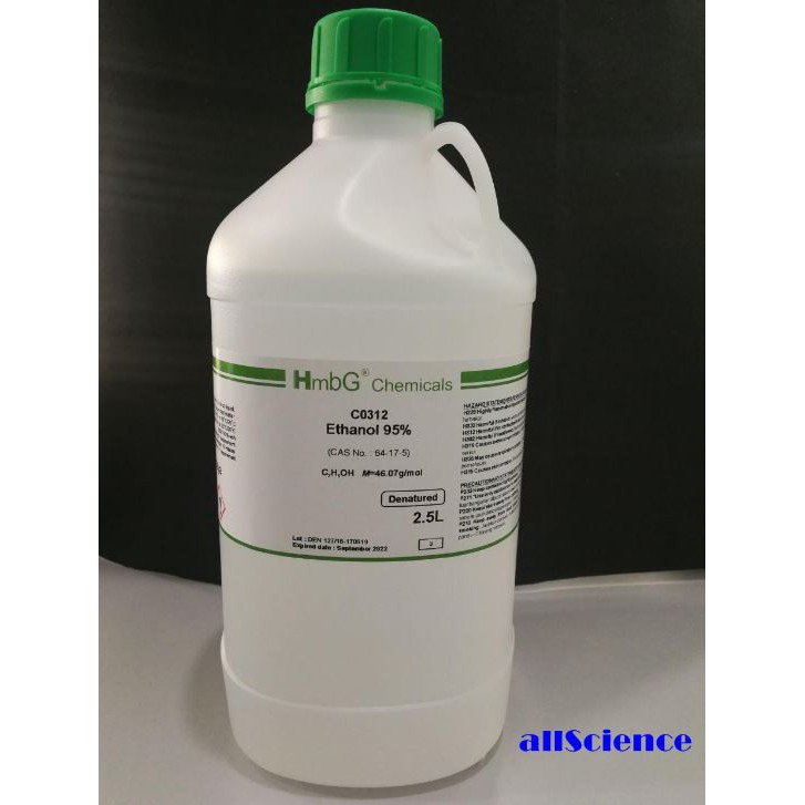 Ethanol / Ethyl Alcohol 95 Denatured 2.5L HmbG Shopee Malaysia