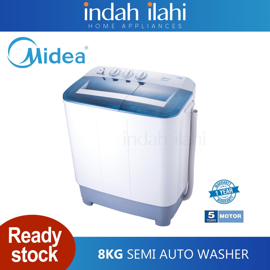 Midea Semi Auto Washing Machine (8kg) MSW-8008P | Shopee Malaysia