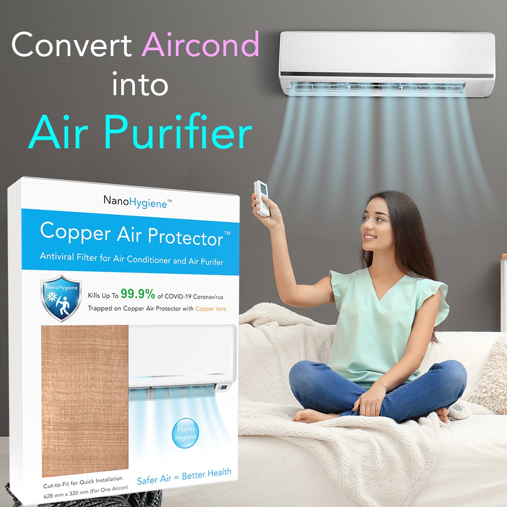 Copper Air Protector Antiviral Air Conditioner Filter by NanoHygiene