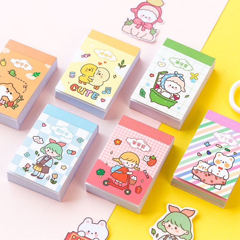 journamm 50pcs cute kawaii japanese sticky pads korea stationery supplies stickers bullet journal scrapbooking stickers shopee malaysia