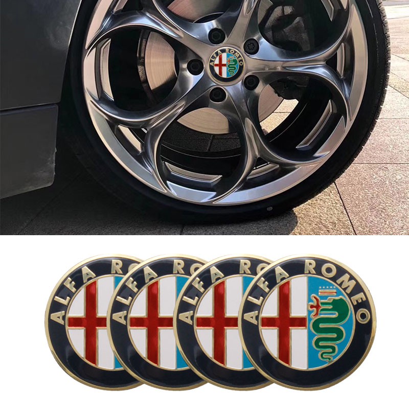 7pcs Alfa Romeo CAR Logo 74mm Hood Trunk 50MM 40MM Wheel