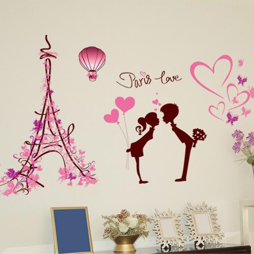 New Love In Paris Wall Stickers Bedroom Bedside Stickers Living Room Tv Background Wall Stickers