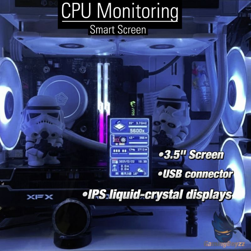 3.5" IPS Computer Monitoring Smart Screen CPU GPU RAM HDD Monitoring