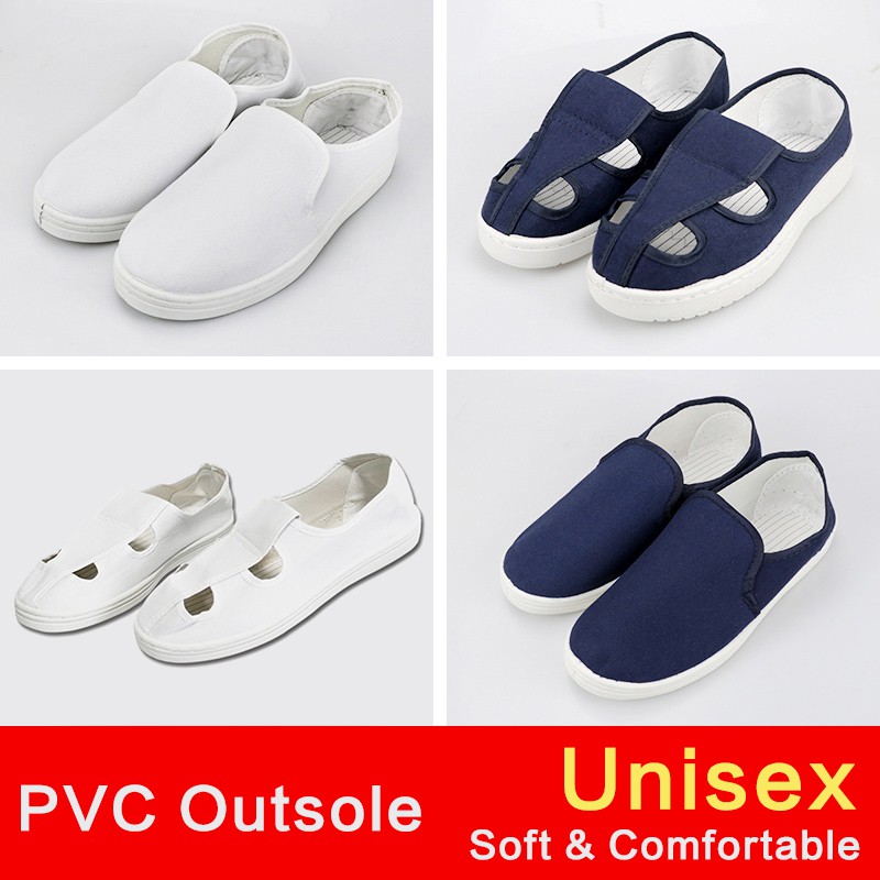 Esd Shoes kasut esd Cleanroom Shoes Anti Static Shoes White Navy blue Putih  Unisex Safety ESD Shoe Four Eye four holes PU Industrial Factory | Shopee  Malaysia