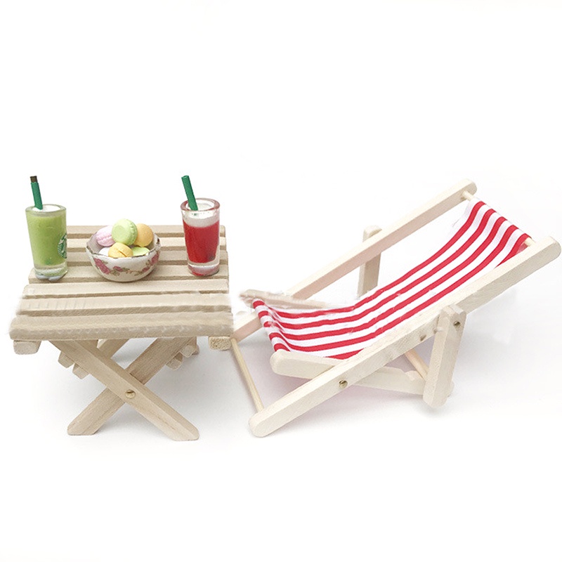 [Ready Stock]16/112 Dollhouse miniature furniture wooden lounge chair