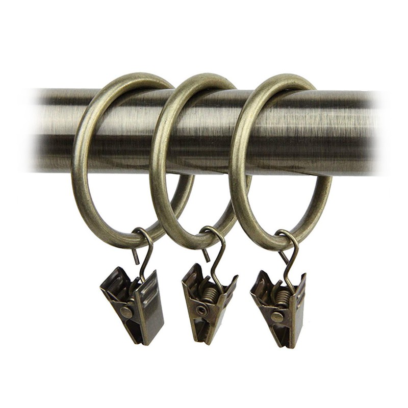 40 Pack Bronze Iron Curtain Rings With Clips 1 5 Inch Shopee