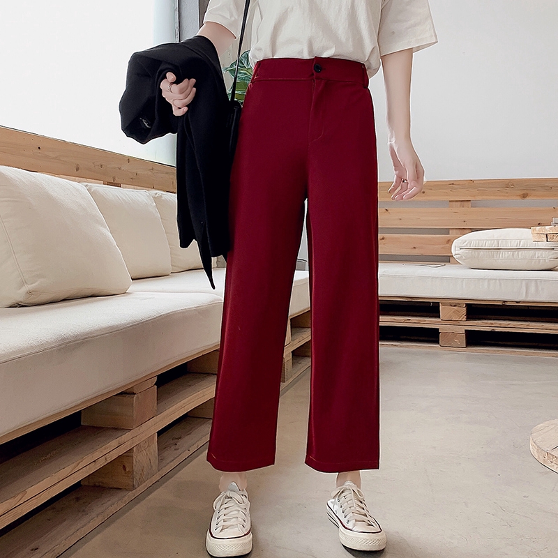 Zuoan Women's Loose Long Pants High Waist Straight Suit Pants Shopee Malaysia