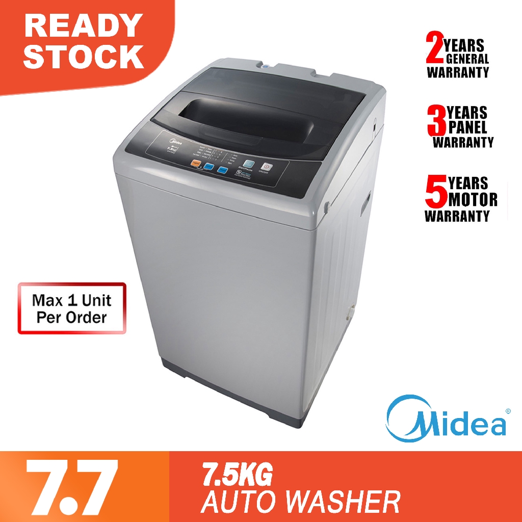 MIDEA 7.5kg Fully Auto Washing Machine Mesin Basuh MFWE75S / MFWEC750