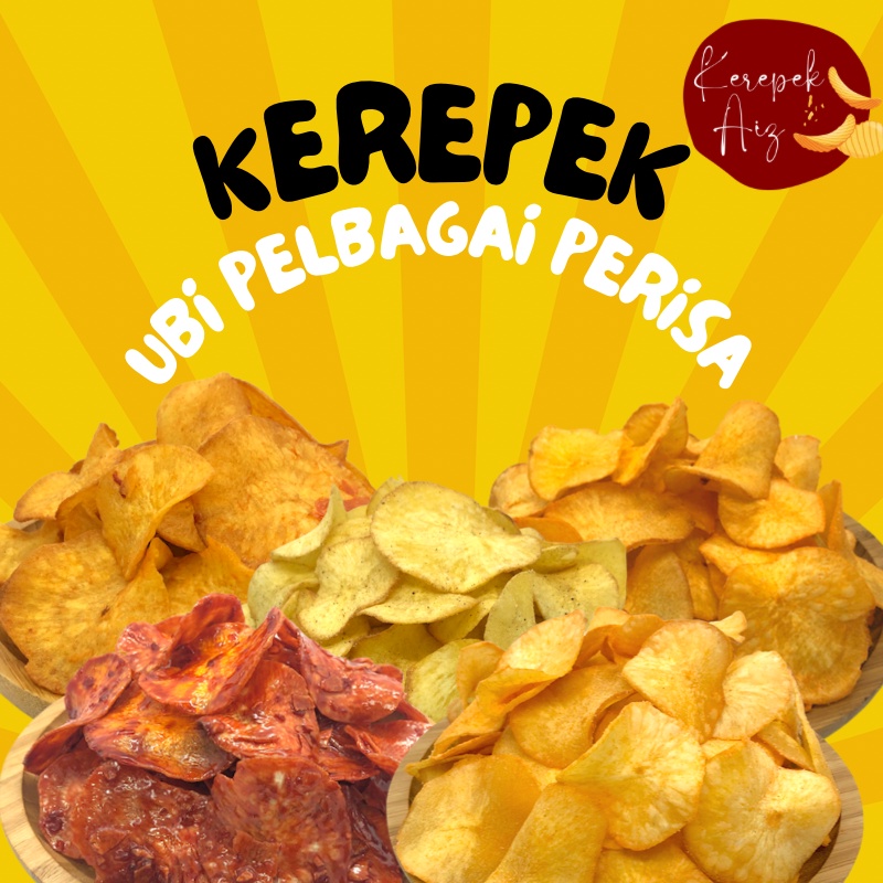 Kerepek Ubi Masin Pedas Kering Basah Kari Cheese Bbq 500g