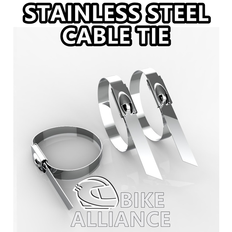 ✔READY STOCK✔ UNIVERSAL STAINLESS STEEL 304 CABLE TIE FOR BIKE MOTOR CAR EXHAUST