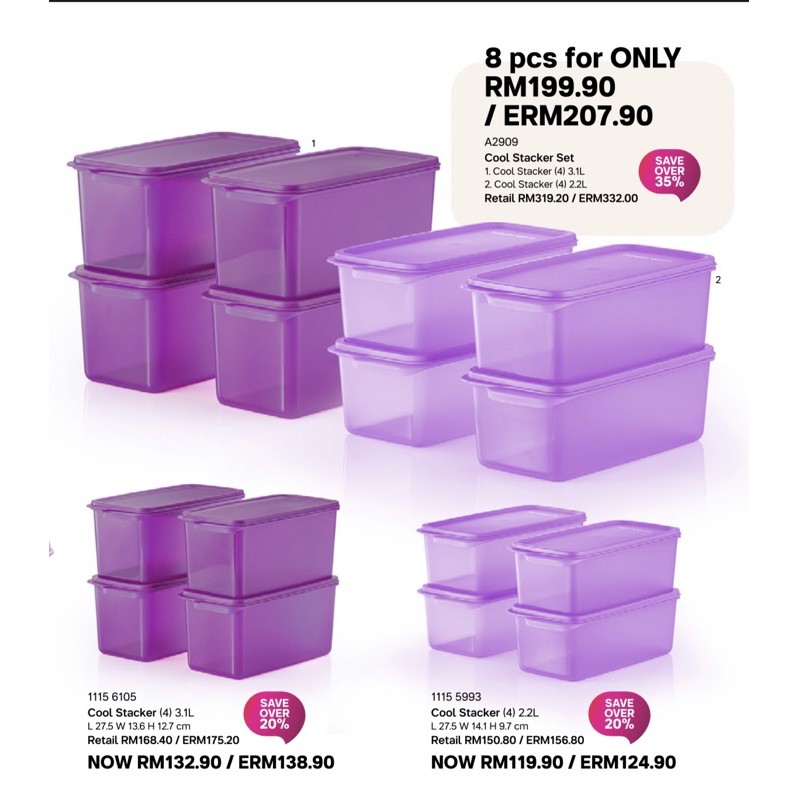 {Ready Stock} Tupperware Cool Stacker Set