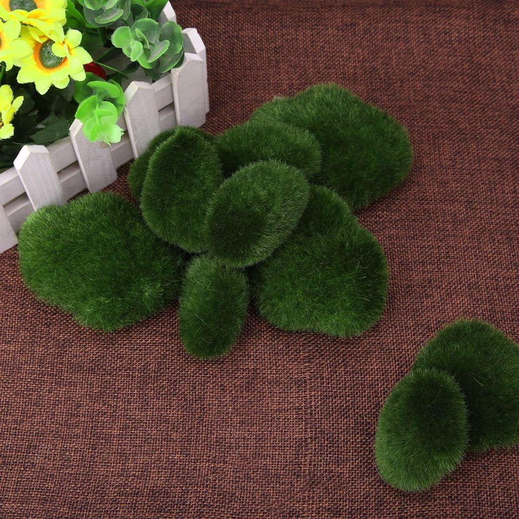 10pcs Moss Balls Decorative Stone Artificial Simulation Garden