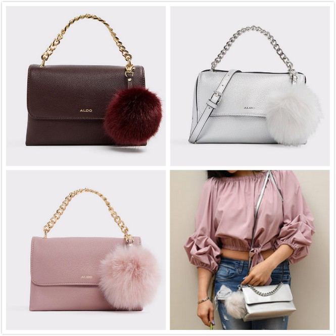 aldo pink fur bag