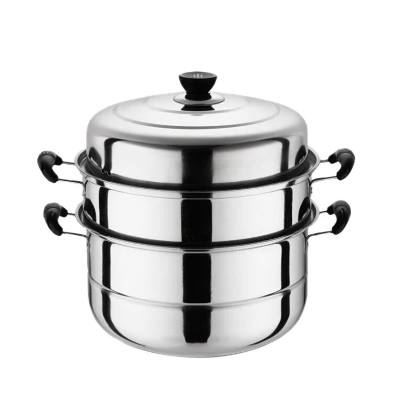 Stainless Steel Food Steamer Cooking Pot 28cm 2 Layer / 3 Layer Steamer