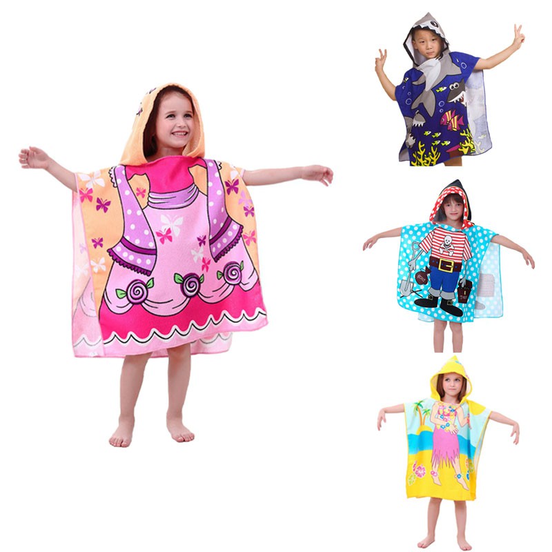 childrens hooded towel poncho