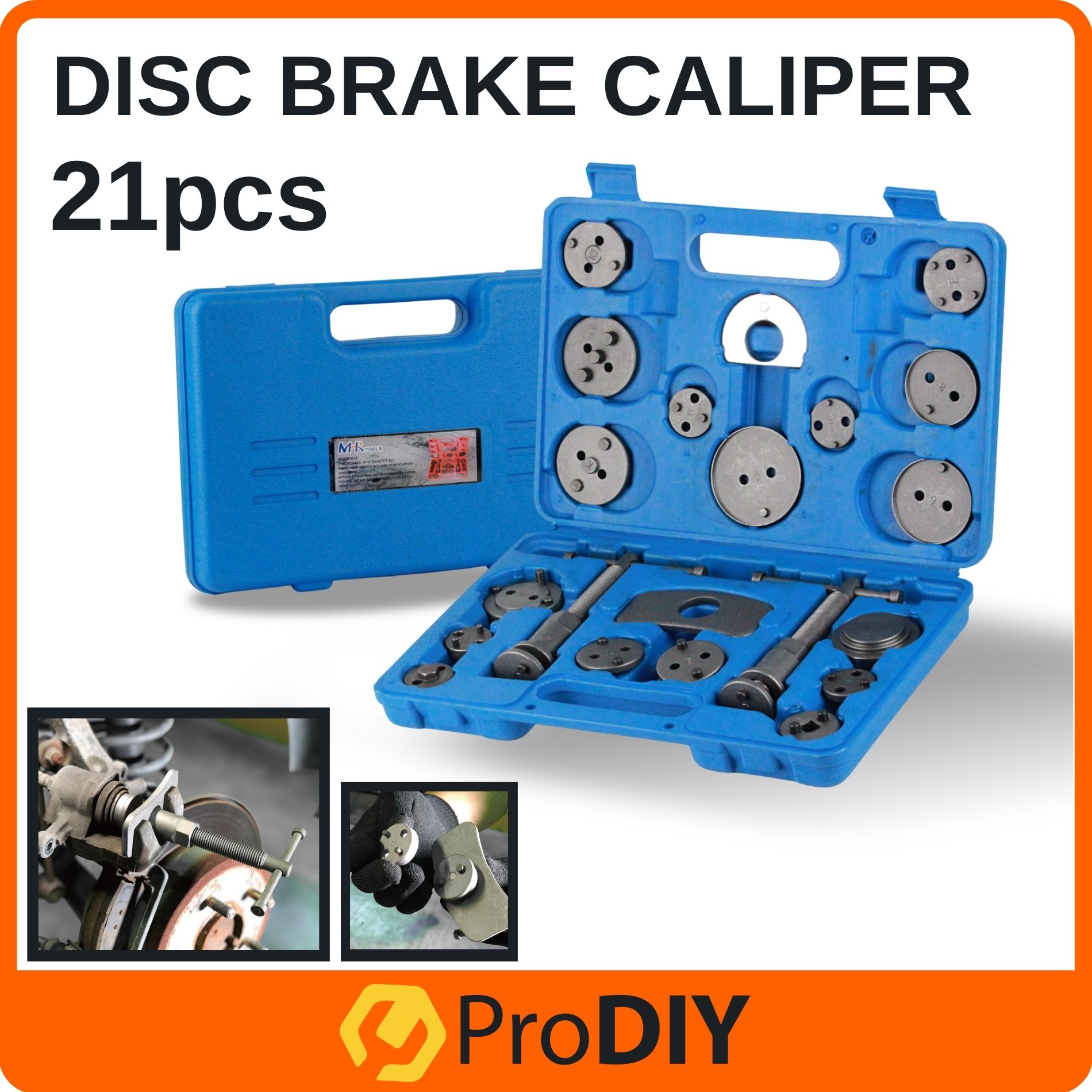 21pcs Universal Disc Brake Caliper Tool Kit Complete Set Vehicle Automotive Hardware Repair Alat Repair Brake