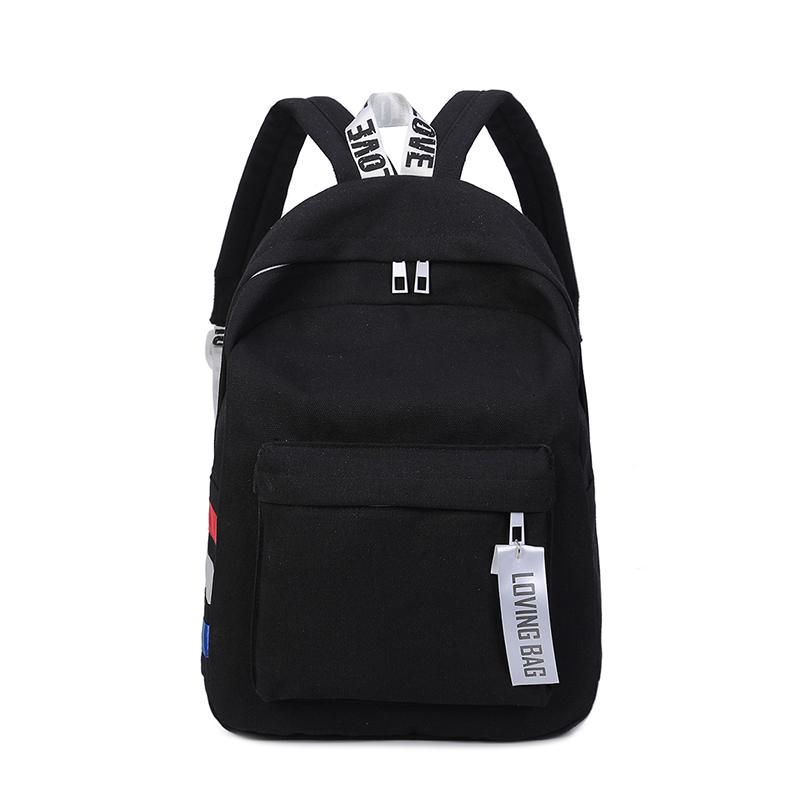 plain black school bag