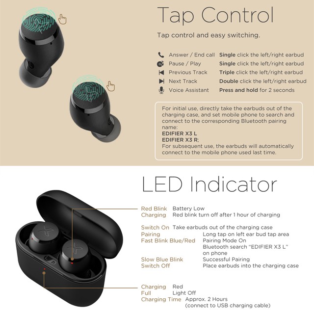edifier x3 true wireless earbuds