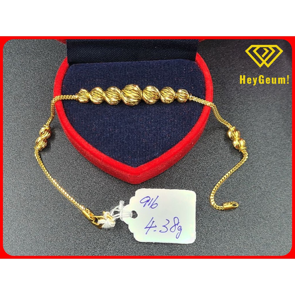 Buy Emas Ori 916 Gold 916 Gelang Tangan Bebola Emas Tulen 4 38g Seetracker Malaysia