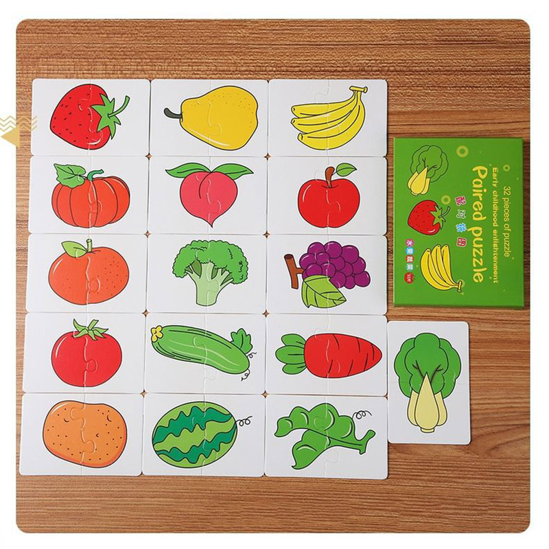 32pcs Baby King Paired Puzzles Set Stationery Set Early Learning Educational Montessori Toys
