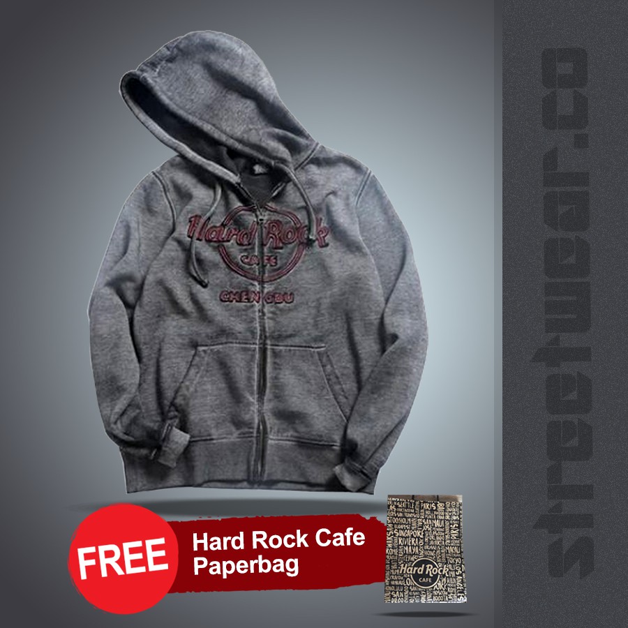 hard rock cafe sweater grey